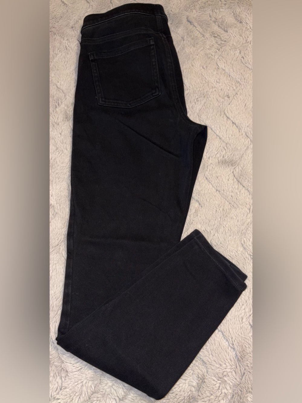 Spanx black pull-on stretch skinny ankle knit jeans Size Medium cotton blend